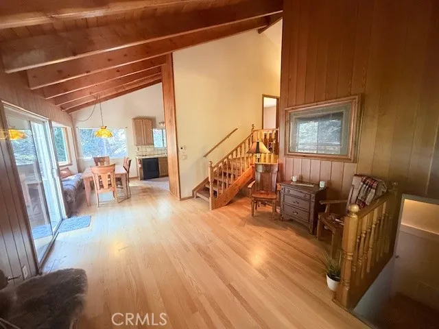 Family room into eating area into kitchen