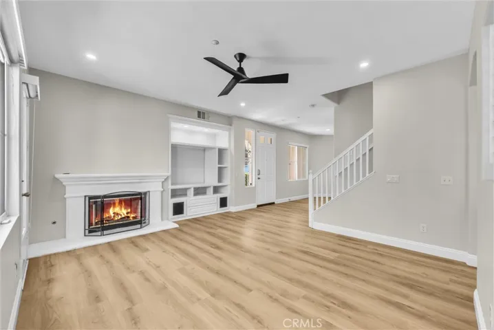 living room with fireplace