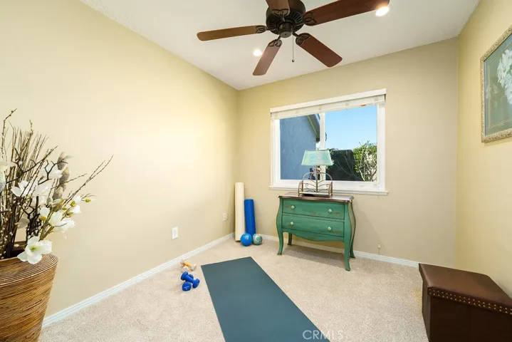 Bedroom number 3 with recessed lighting and ceiling fan.