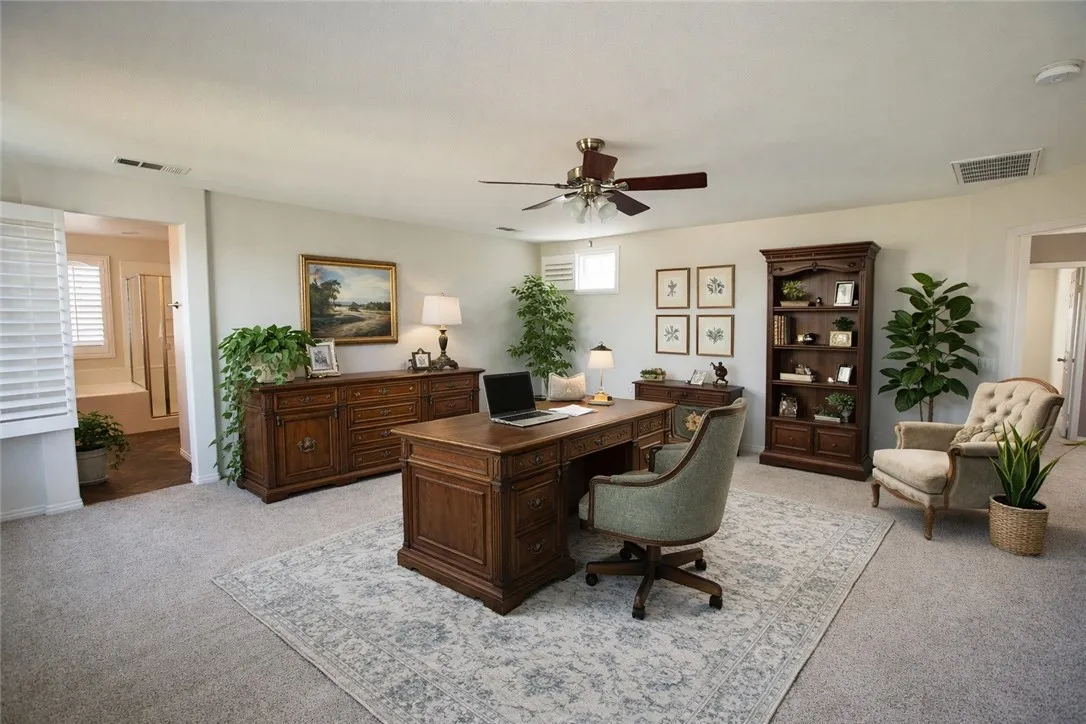 BEDROOM VIRTUALLY STAGED AS AN OFFICE