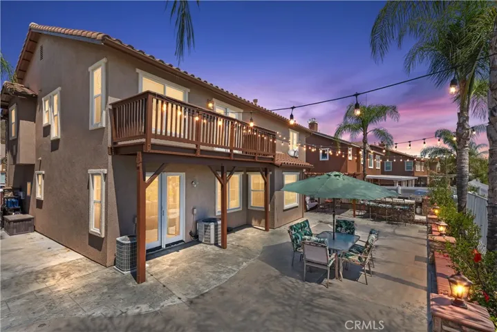 Entertainers Back Yard. Digitally enhanced to show home at twilight.