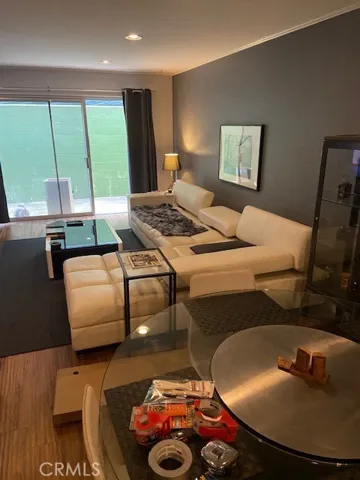 living room with view of private patio
