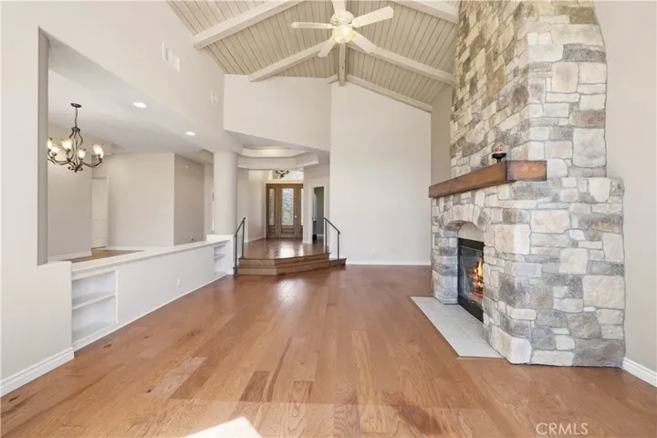 Fire in fireplace altered