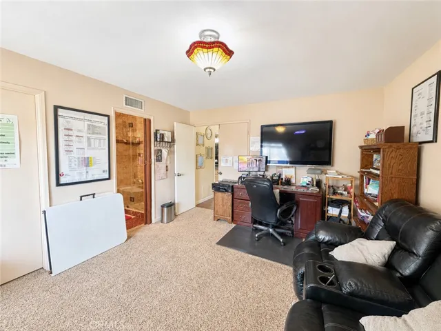 Master bedroom being used as an office