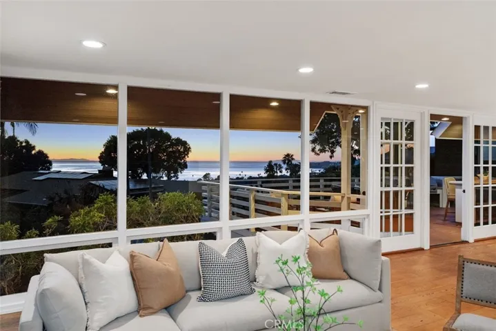 Enjoying the view from the living room at sunset.