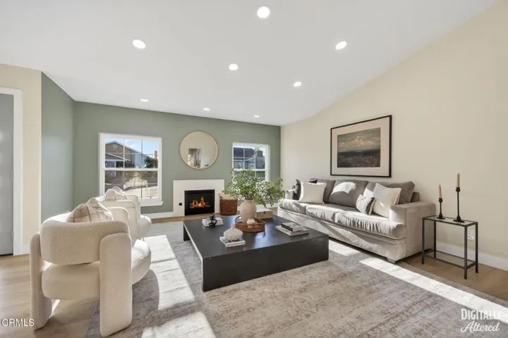 Elegant Living Room with Fireplace