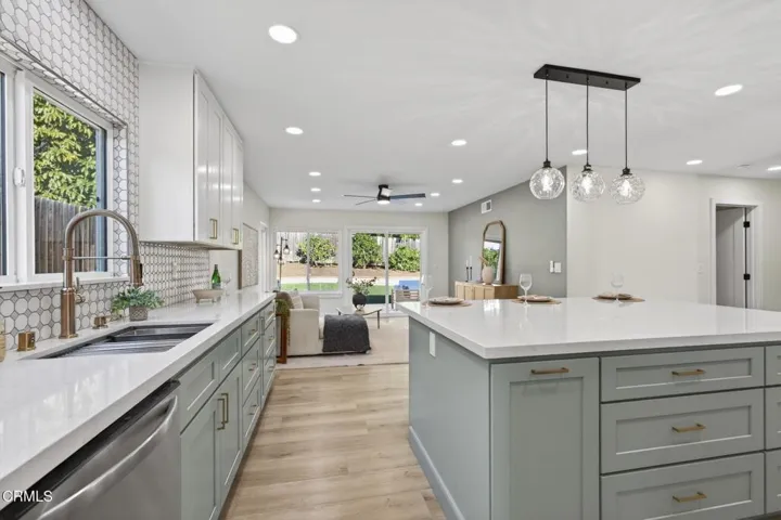 Open Kitchen Flow to Living Area