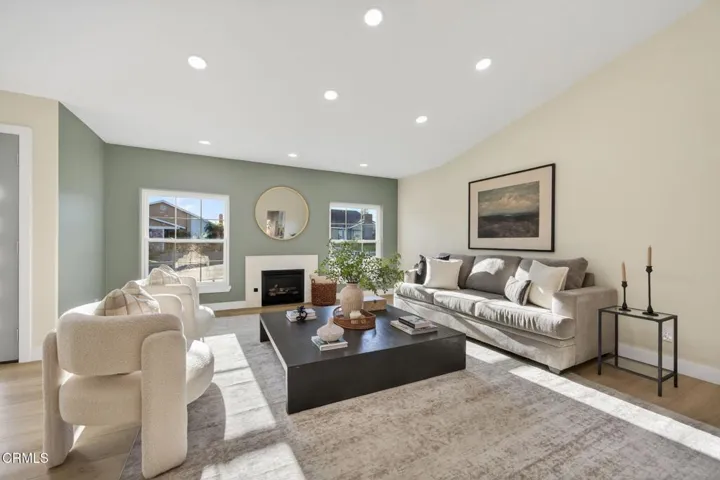 Elegant Living Room with Fireplace
