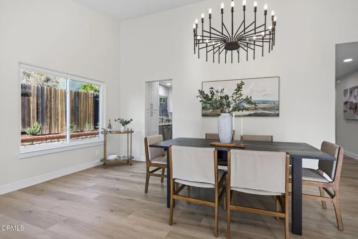 Dining Room with Designer Chandelier