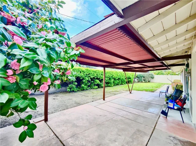 Backyard with a large patio