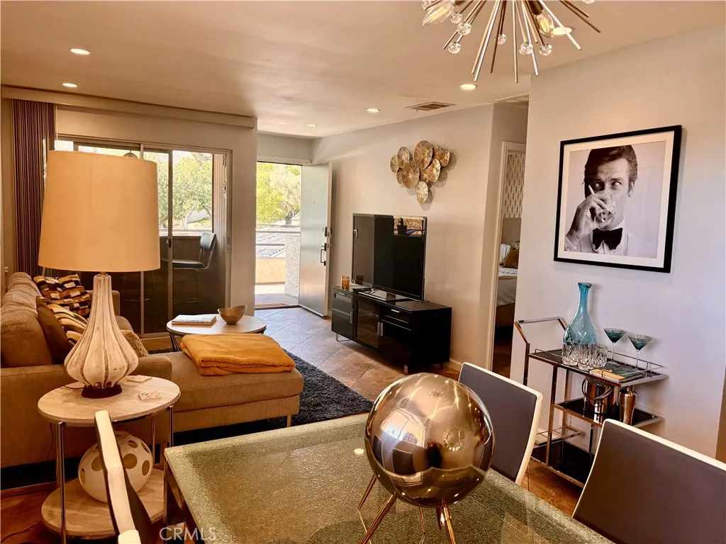 Dining area and living room.