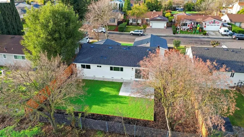 Aerial perspective of suburban area