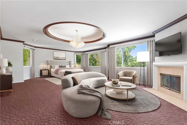 Primary bedroom suite virtually staged