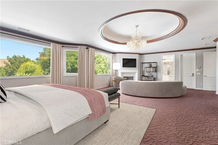 Primary bedroom suite virtually staged