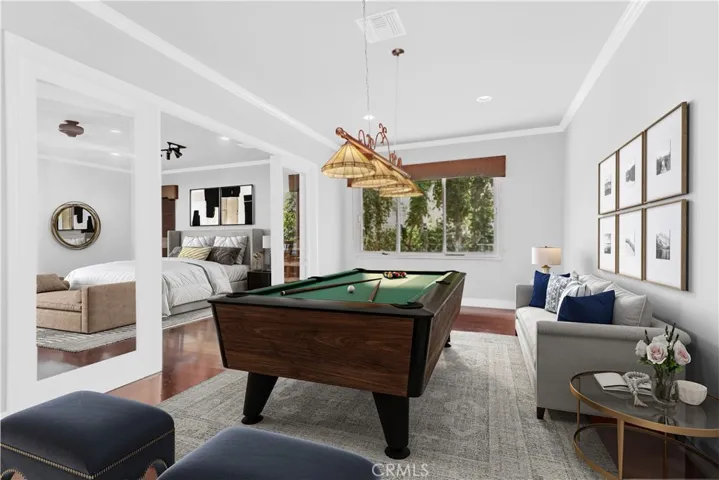 Game room virtually staged