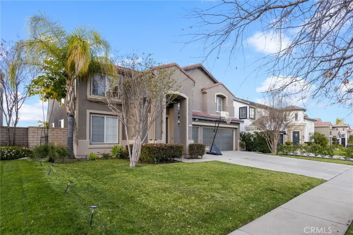 Side view of large front yard