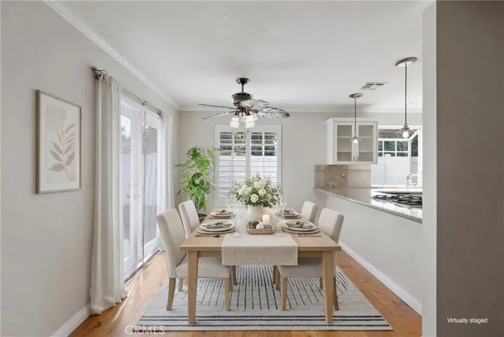 Dining area virtually staged