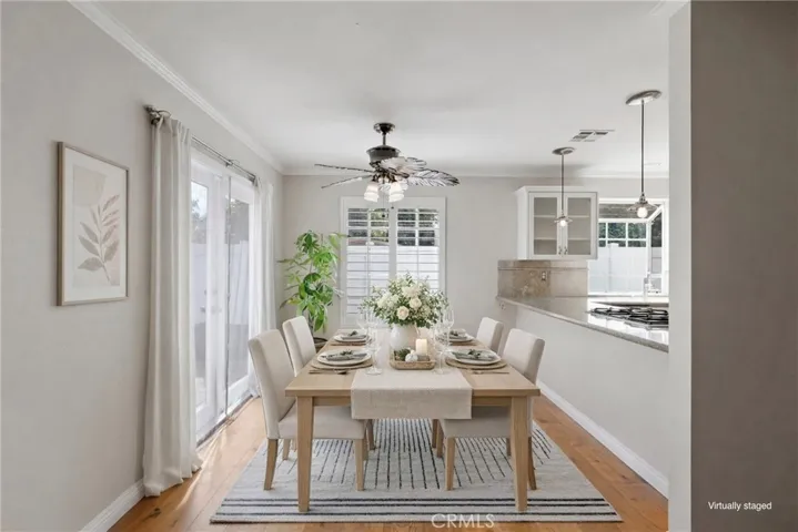 Dining area virtually staged