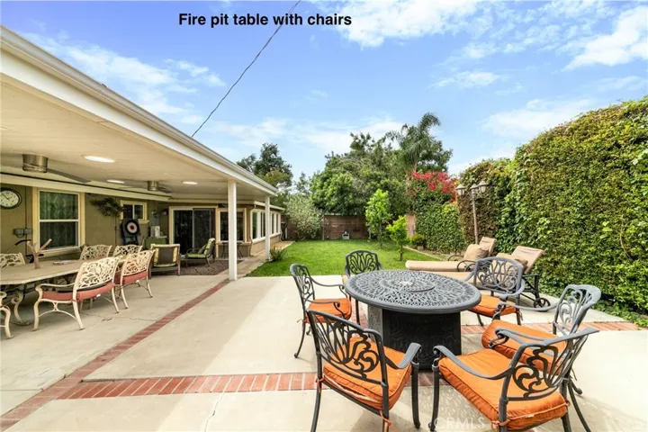 Fire pit table with chairs