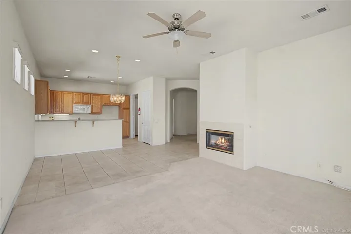 Living room with fireplace