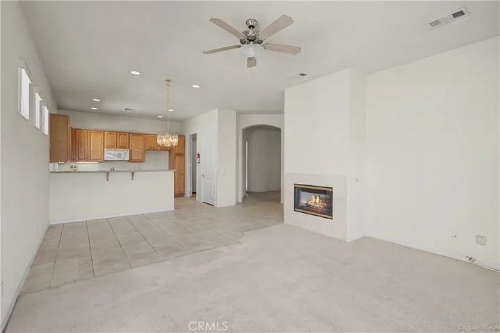 Living room with fireplace