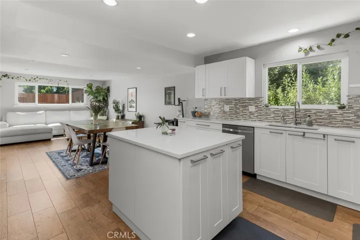 Another view of how the dining area and family room could be arranged. This Staging is from previous tenants.