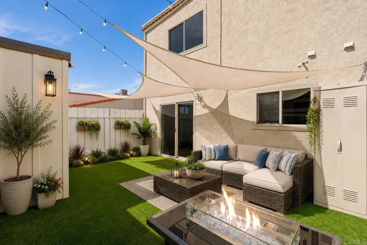 Outdoor area with virtual staging added