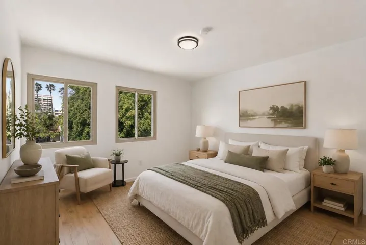 Secondary bedroom with virtual staging added