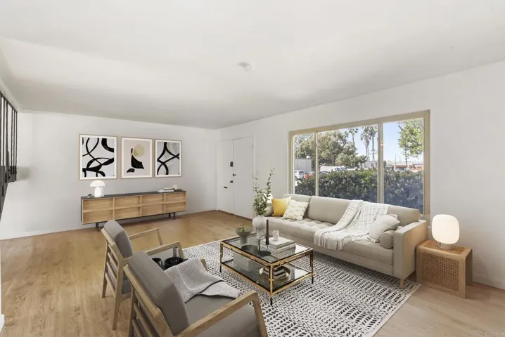 Living room with virtual staging added