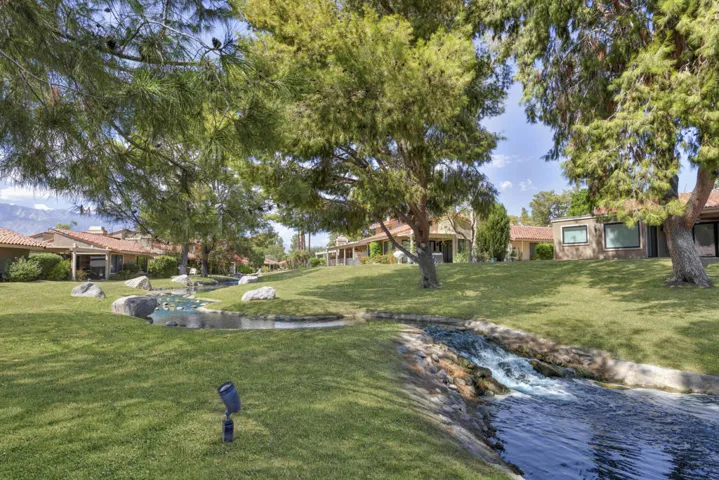 Waterfall directly behind unit