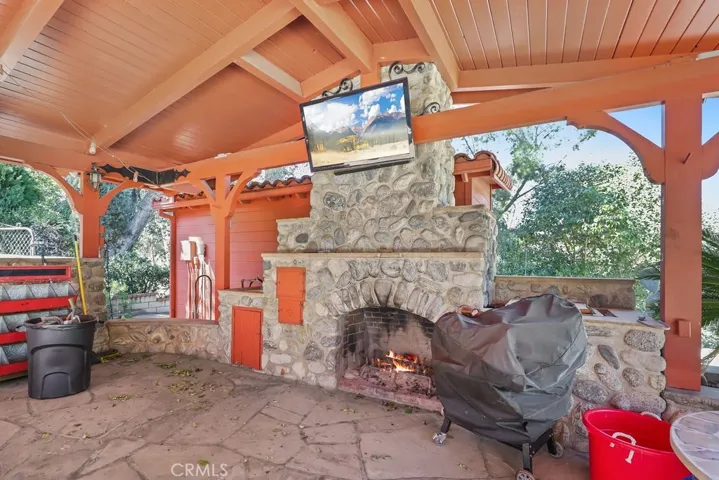 pool sink and fireplace pool area