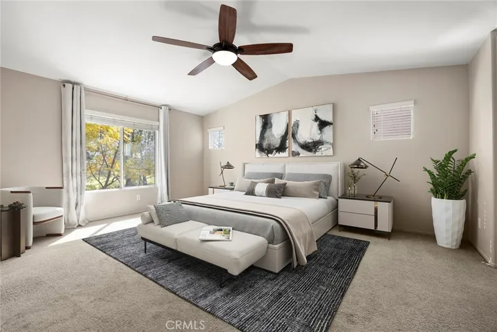 Virtually staged Primary bedroom