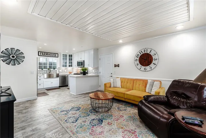 Family room and kitchen.