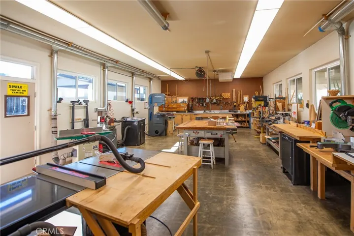 Woodworking shop plus separate Lapidary Room.