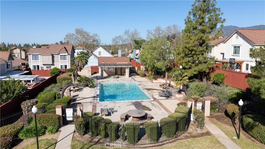 community pool aerial view