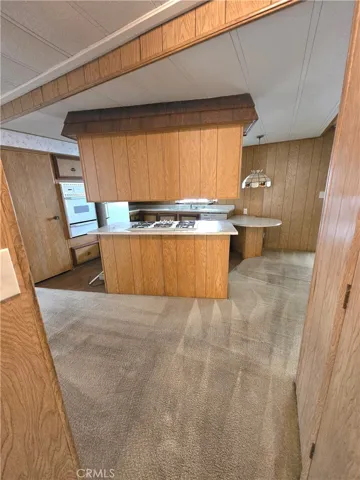 View of kitchen from laundry room