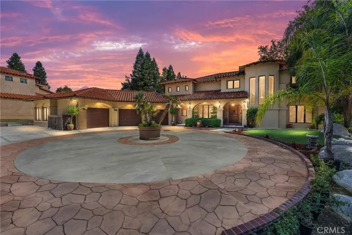 Front of house at night