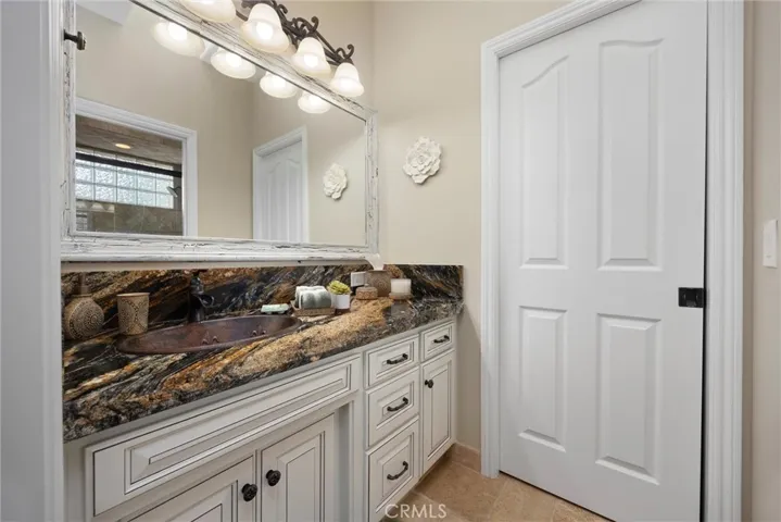 Guest bathroom facing driveway