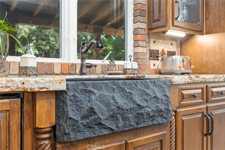 Kitchen with stone sink