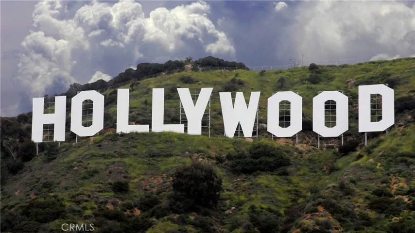 Hollywood Sign. The sign is visible directly from the Durand Drive site.