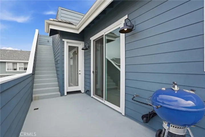 Stairs to rooftop deck
