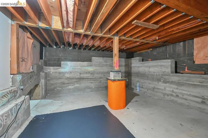 View of unfinished below grade area