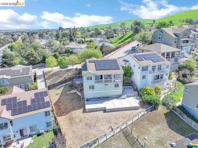 Aerial perspective of suburban area