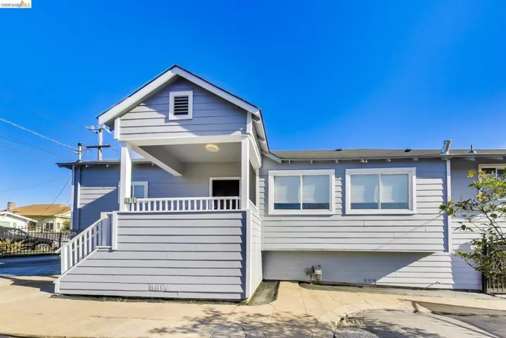 View of front of property featuring covered porch