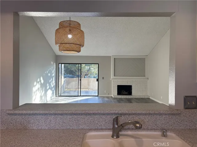 View from kitchen through pass