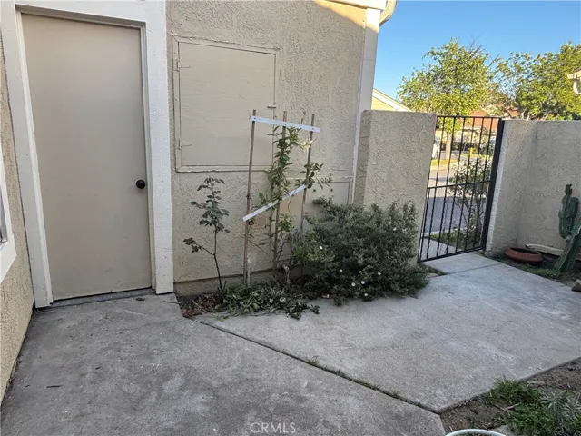 Front patio and access to garage
