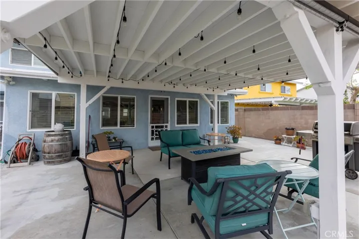 Patio facing family room