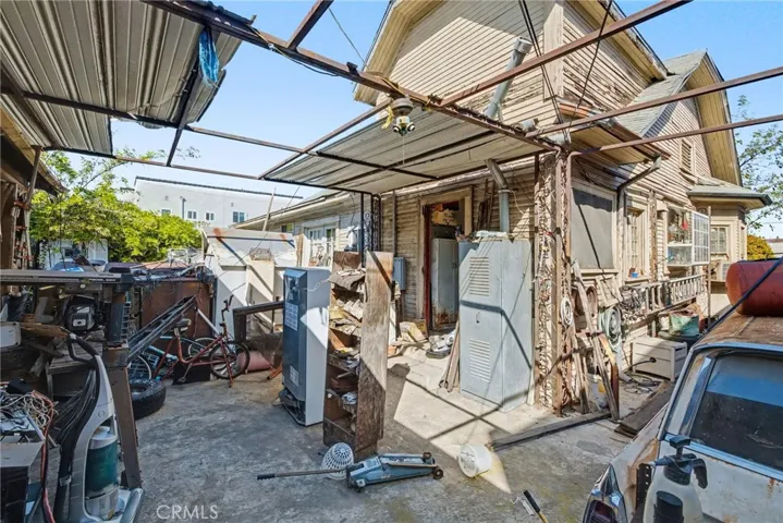 Back Side of Home By Detached Rear Garage