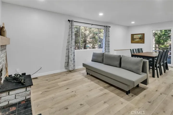 Living room open to dining room