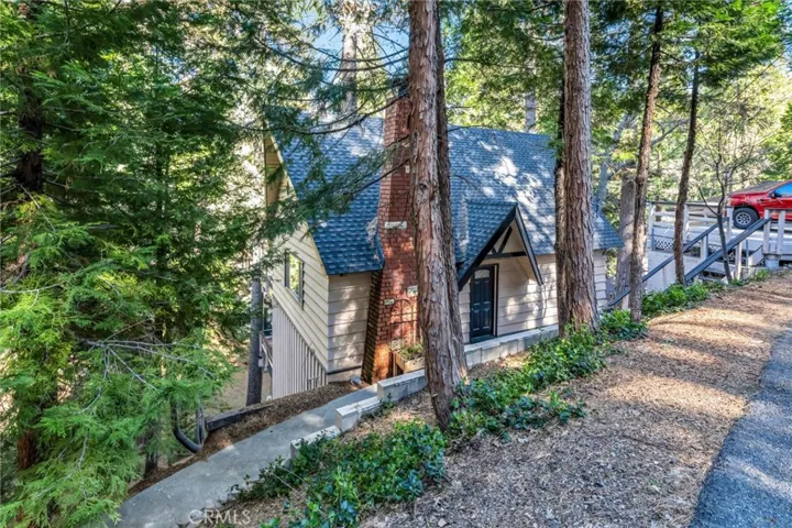 Side view of home showing the parking deck in the background